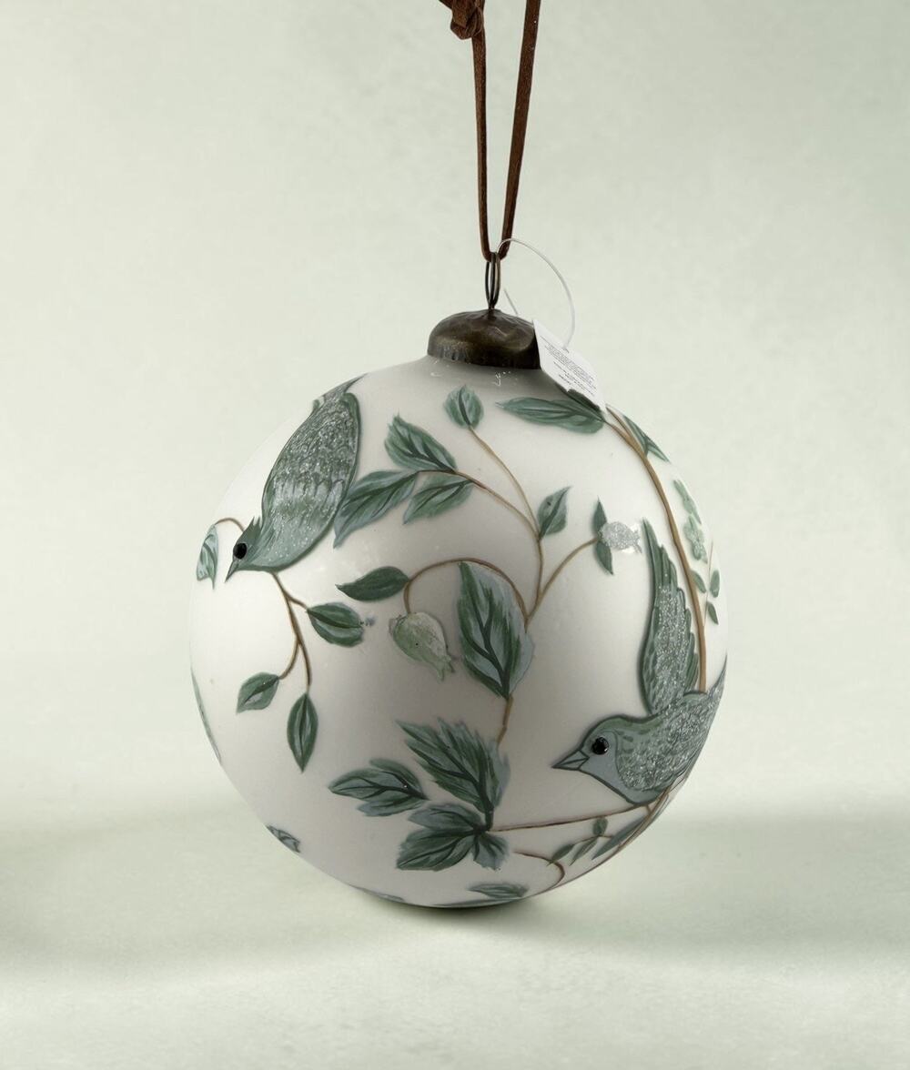 Hand Blown Glass 5" Ornament Teal Bird NWT -Dillards- Hand Painted